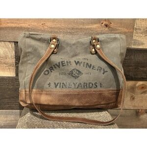Oriver Winery Vineyard Canvas Shoulder Bag Medium Bag